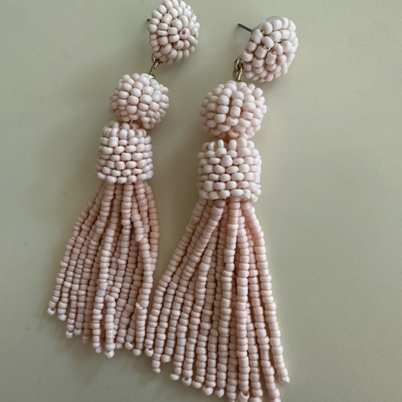 BaubleBar Beaded Tassel Earrings in Blush Pink - Picture 2 of 3
